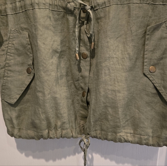 Style & Co. Light Olive Utility Jacket with Drawstring - Picture 6 of 9